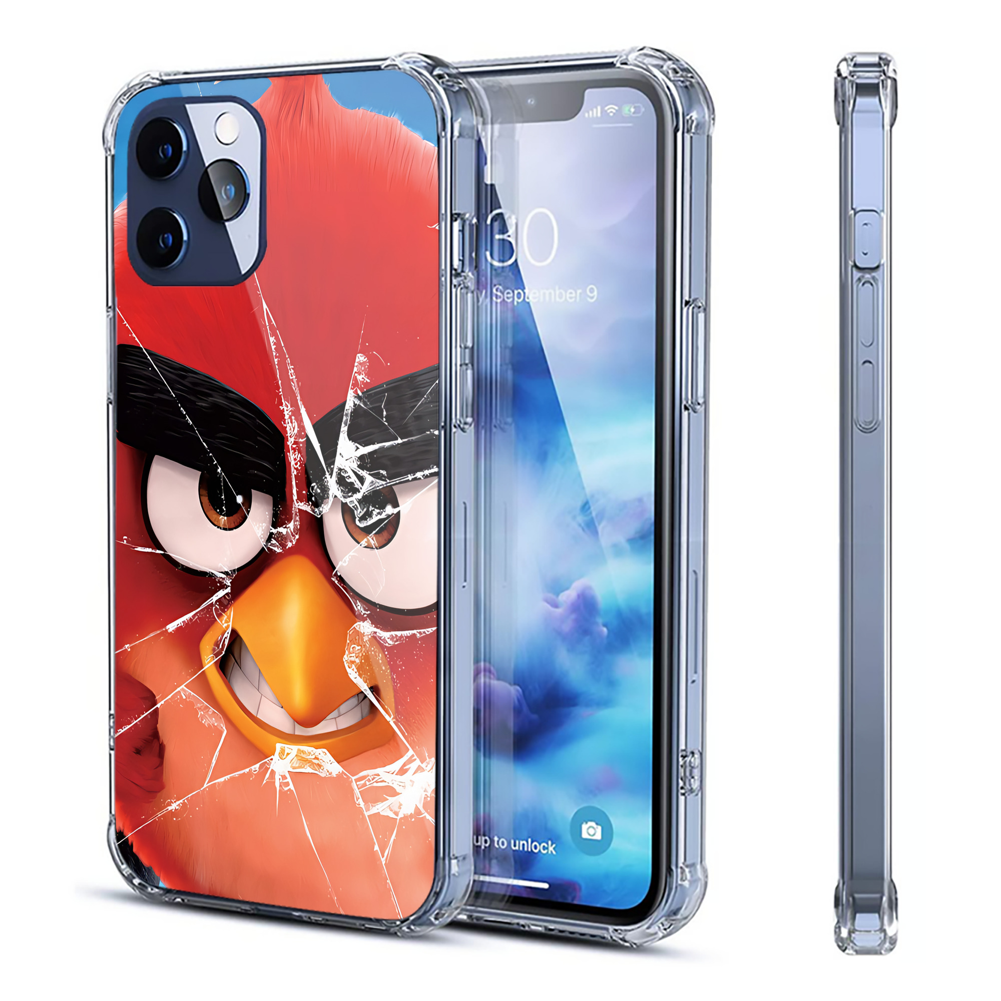 （画像用） Angry Birds アングリーバード 【iPhone 12シリーズ対応】透明スマホケース（クリアソフトケース）